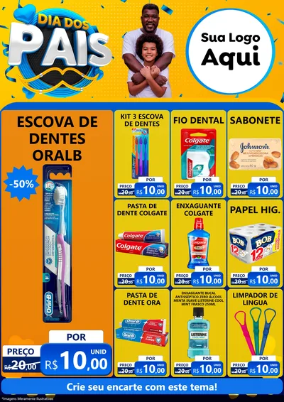 Modelo de Encarte para Encarte A4 Vertical com o tema Dia dos Pais para Higiene Pessoal