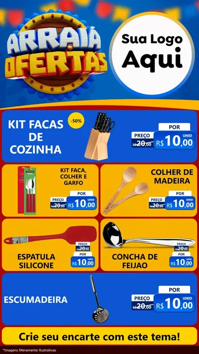 Modelo de TV para TV Vertical com o tema Arraiá de Ofertas - Junina para Utilidades Domésticas