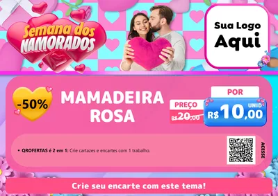 Modelo de Cartaz para Cartaz A4 Horizontal com o tema Semana dos Namorados para Bebês