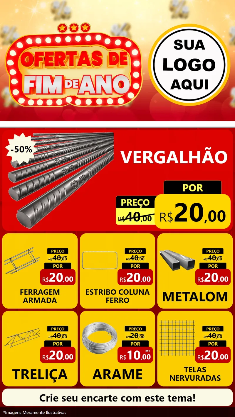 Modelo de Rede Social para Stories com o tema Ofertas de Fim de Ano para Ferragens