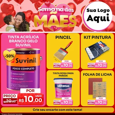 Modelo de Rede Social para Feed Facebook com o tema Semana Das Mães para Tintas e Ferramentas