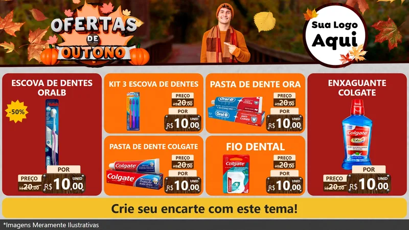 Modelo de TV para TV Horizontal com o tema Ofertas de Outono para Higiene Pessoal