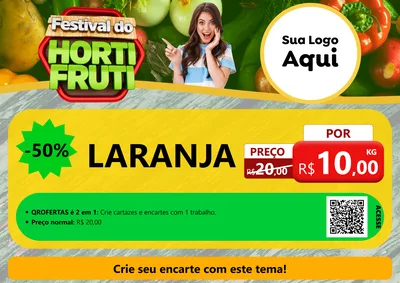 Modelo de Cartaz para Cartaz A4 Horizontal com o tema Festival do Hortifrúti para Hortifrúti