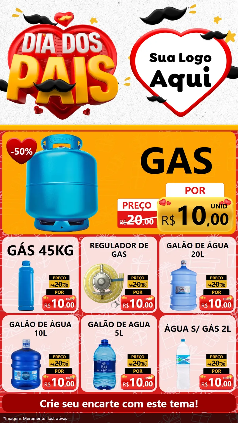 Modelo de Rede Social para Stories com o tema Dia dos Pais para Água e gás