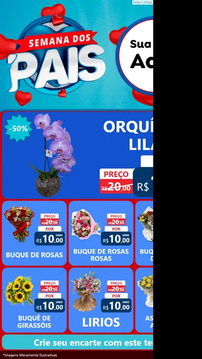Modelo de Rede Social para Stories com o tema Semana Dos Pais para Floricultura e jardim
