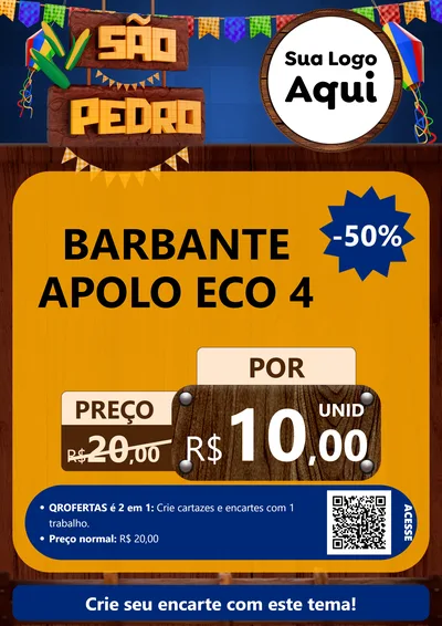 Modelo de Cartaz para Cartaz A4 Vertical com o tema São Pedro para Armarinho e Aviamentos