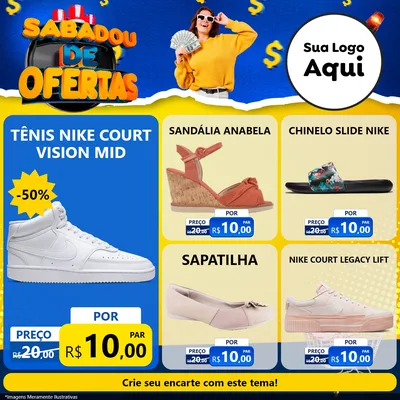 Modelo de Rede Social para Feed Facebook com o tema Sabadou de Ofertas para Calçados