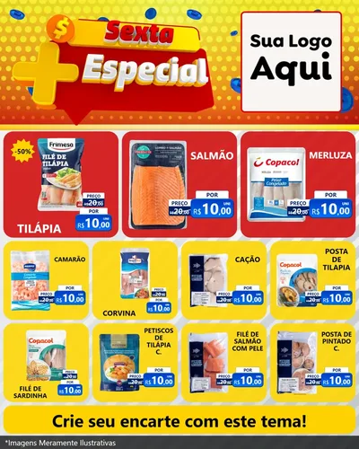 Modelo de Rede Social para Feed Instagram com o tema Sexta Mais Especial para Peixaria