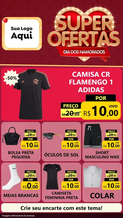 Modelo de Rede Social para Stories com o tema Dia dos Namorados para Roupas e acessórios