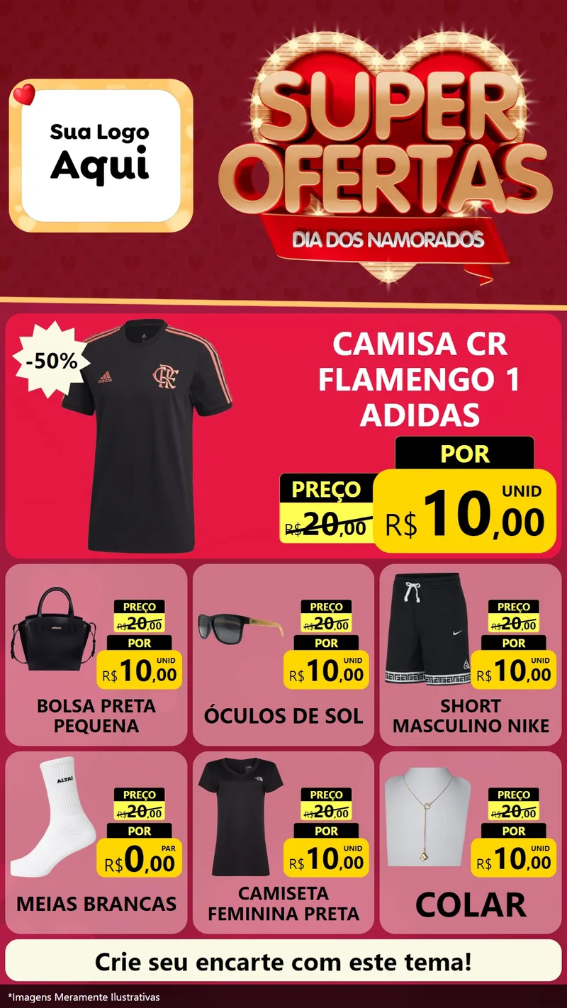 Modelo de Rede Social para Stories com o tema Dia dos Namorados para Roupas e acessórios