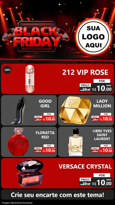 Modelo de TV para TV Vertical com o tema Black Friday para Perfumes