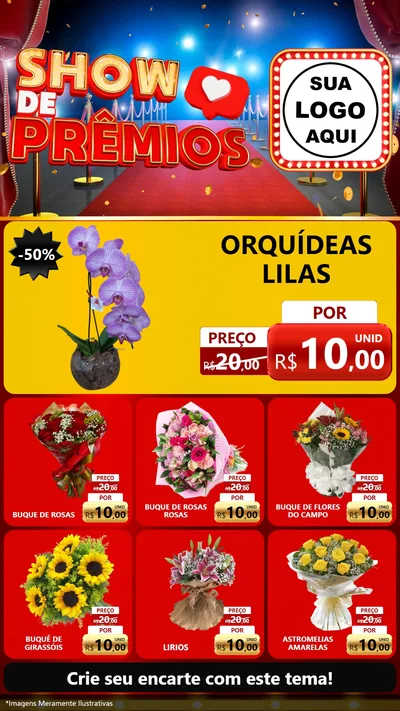 Modelo de Rede Social para Stories com o tema Show de Prêmios para Floricultura e jardim