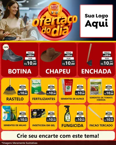 Modelo de Rede Social para Feed Instagram com o tema Ofertaço Do Dia para Agropecuária