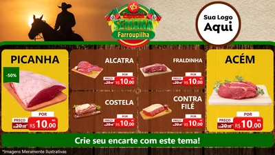 Modelo de TV para TV Horizontal com o tema Especial Semana Farroupilha para Açougue
