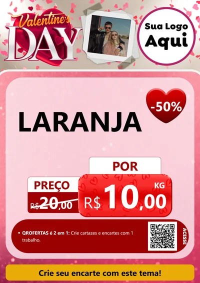 Modelo de Cartaz para Cartaz A4 Vertical com o tema Valentine's Day para Hortifrúti