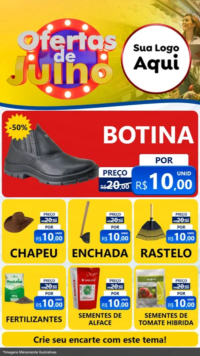 Modelo de Rede Social para Stories com o tema Ofertas de Julho para Agropecuária