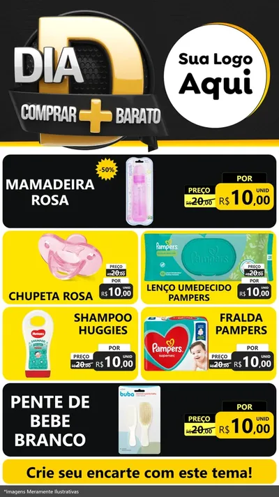Modelo de TV para TV Vertical com o tema Dia D Mais Economia para Bebês