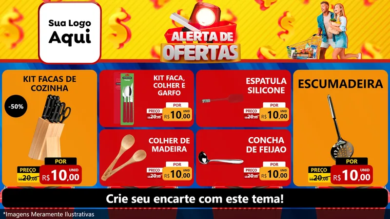 Modelo de TV para TV Horizontal com o tema Alerta de Ofertas para Utilidades Domésticas