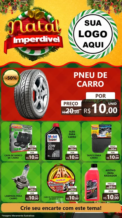 Modelo de Rede Social para Stories com o tema Natal Imperdível para Auto peças