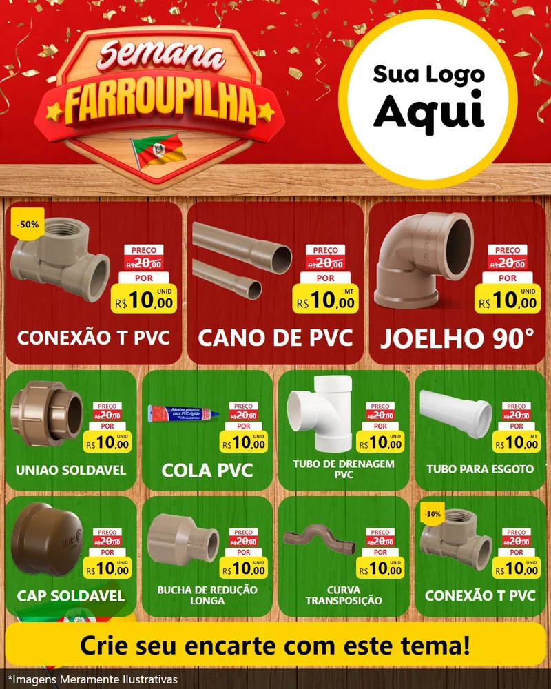 Modelo de Rede Social para Feed Instagram com o tema Semana Farroupilha para Tubos e conexões