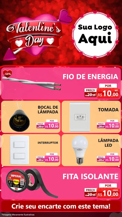 Modelo de TV para TV Vertical com o tema Valentine's Day para Materiais Elétricos