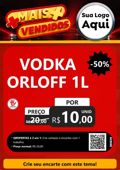 Modelo de Cartaz para Cartaz A4 Vertical com o tema Mais Vendidos para Distribuidora de bebidas