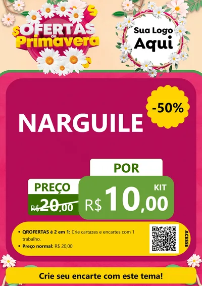 Modelo de Cartaz para Cartaz A4 Vertical com o tema Ofertas de Primavera para Tabacaria