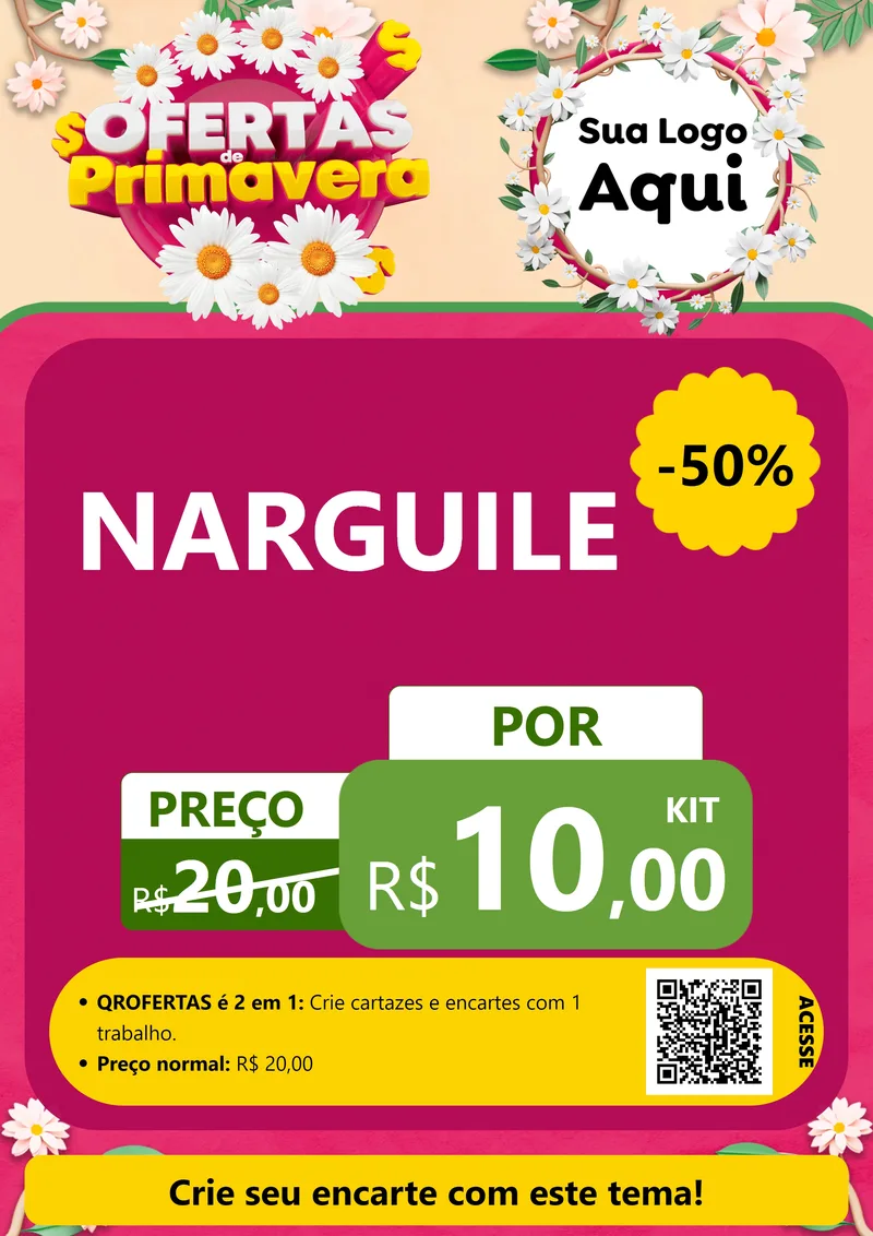 Modelo de Cartaz para Cartaz A4 Vertical com o tema Ofertas de Primavera para Tabacaria