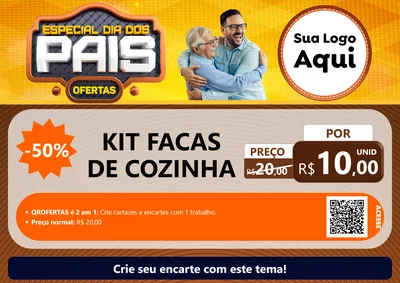 Modelo de Cartaz para Cartaz A4 Horizontal com o tema Especial Dia dos Pais para Utilidades Domésticas