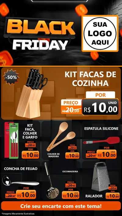 Modelo de Rede Social para Stories com o tema Black Friday para Utilidades Domésticas