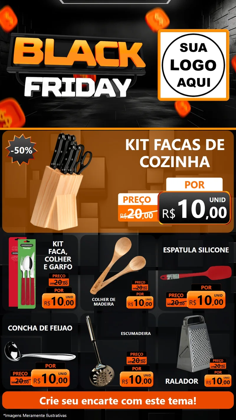 Modelo de Rede Social para Stories com o tema Black Friday para Utilidades Domésticas