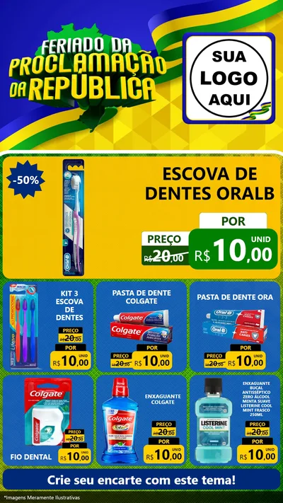 Modelo de Rede Social para Stories com o tema Feriado da Proclamação da República para Higiene Pessoal