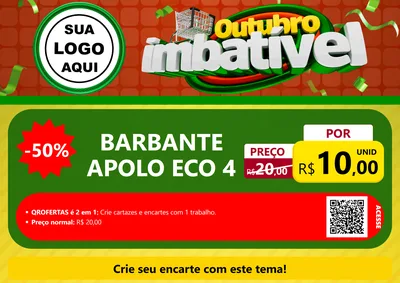 Modelo de Cartaz para Cartaz A4 Horizontal com o tema Outubro Imbatível para Armarinho e Aviamentos