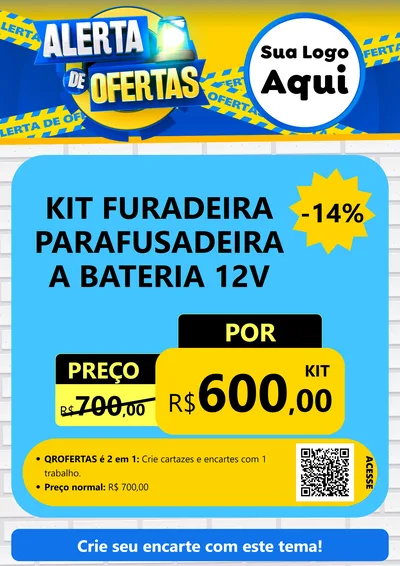Modelo de Cartaz para Cartaz A4 Vertical com o tema Alerta de Ofertas para Maquinas e Ferramentas