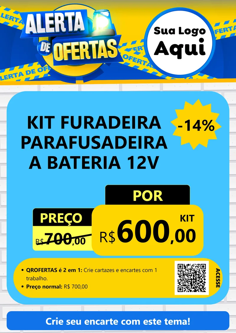 Modelo de Cartaz para Cartaz A4 Vertical com o tema Alerta de Ofertas para Maquinas e Ferramentas