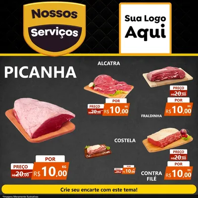 Modelo de Rede Social para Feed Facebook com o tema Nossos Serviços para Açougue