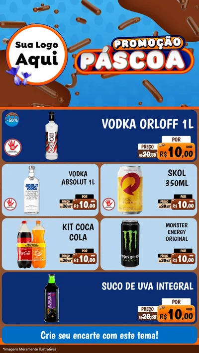 Modelo de TV para TV Vertical com o tema Promoção Páscoa para Distribuidora de bebidas