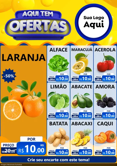 Modelo de Encarte para Encarte A4 Vertical com o tema Aqui Tem Ofertas para Hortifrúti