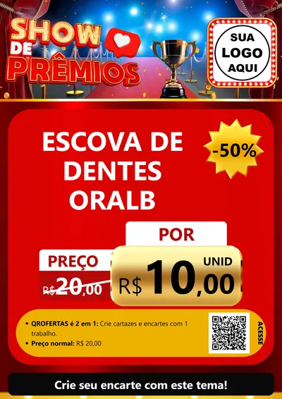 Modelo de Cartaz para Cartaz A4 Vertical com o tema Show de Prêmios para Higiene Pessoal