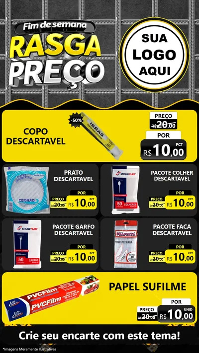 Modelo de TV para TV Vertical com o tema Fim de Semana Rasga Preço para Embalagens