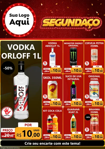 Modelo de Encarte para Encarte A4 Vertical com o tema Segundaço para Distribuidora de bebidas