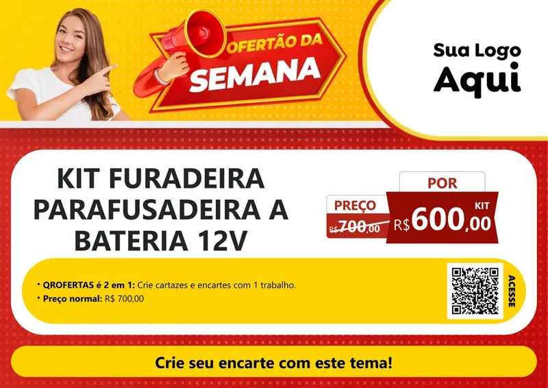 Modelo de Cartaz para Cartaz A4 Horizontal com o tema Ofertão da Semana para Maquinas e Ferramentas