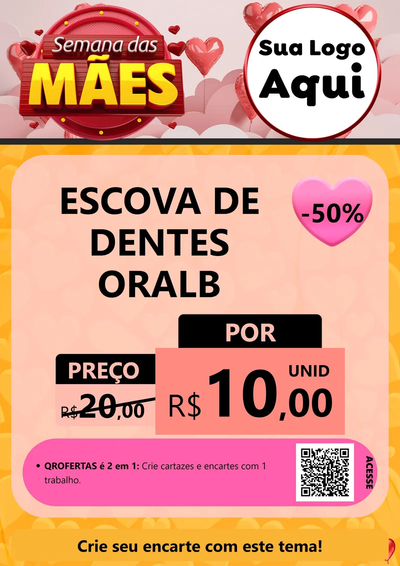Modelo de Cartaz para Cartaz A4 Vertical com o tema Semana das Mães para Higiene Pessoal