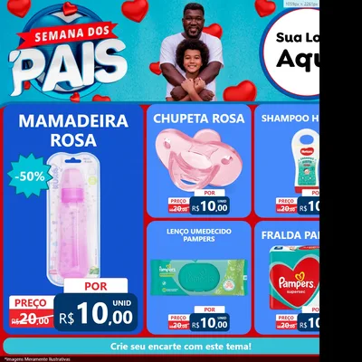 Modelo de Rede Social para Feed Facebook com o tema Semana Dos Pais para Bebês