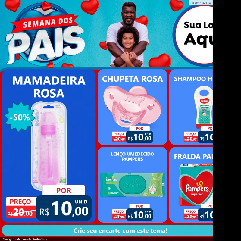Modelo de Rede Social para Feed Facebook com o tema Semana Dos Pais para Bebês