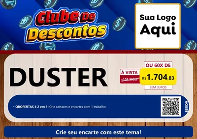 Modelo de Cartaz para Cartaz A4 Horizontal com o tema Clube de Descontos para Concessionaria de Carros