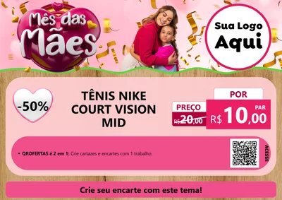 Modelo de Cartaz para Cartaz A4 Horizontal com o tema Mês das Mães para Calçados