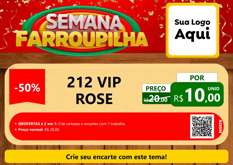 Modelo de Cartaz para Cartaz A4 Horizontal com o tema Semana Farroupilha para Perfumes