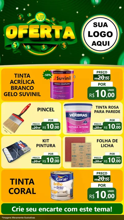 Modelo de TV para TV Vertical com o tema Oferta para Tintas e Ferramentas