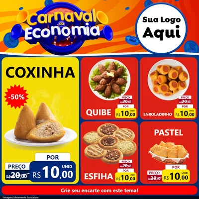 Modelo de Rede Social para Feed Facebook com o tema Carnaval da Economia para Salgadaria